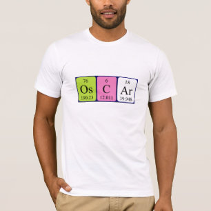 Camisa de nome de mesa periódica do Oscar