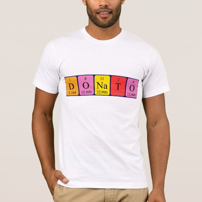 Camisa de nome de mesa periódica Donato (Frente)