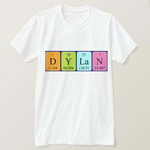 Camisa de nome de mesa periódica Dylan