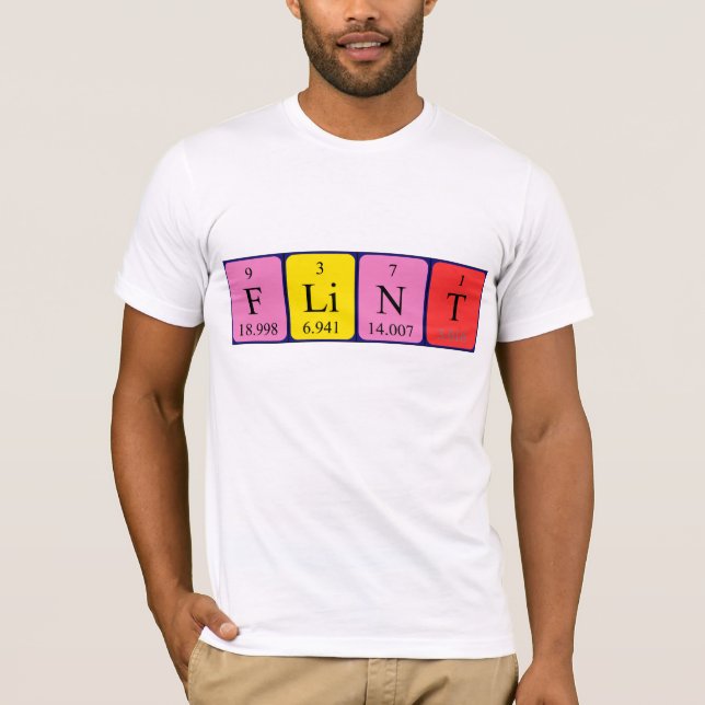Camisa de nome de mesa periódica Flint (Frente)
