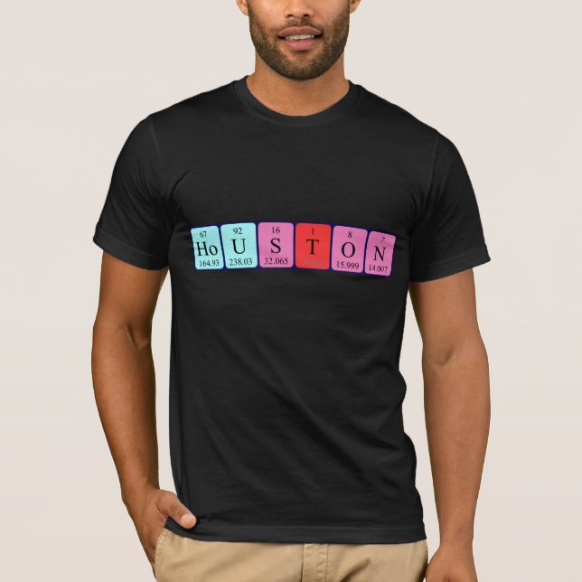 Camisa de nome de mesa periódica Houston (Frente)