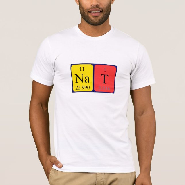 Camisa de nome de mesa periódica Nat (Frente)