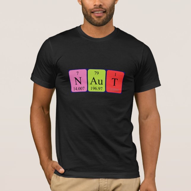 Camisa de nome de mesa periódica naut (Frente)