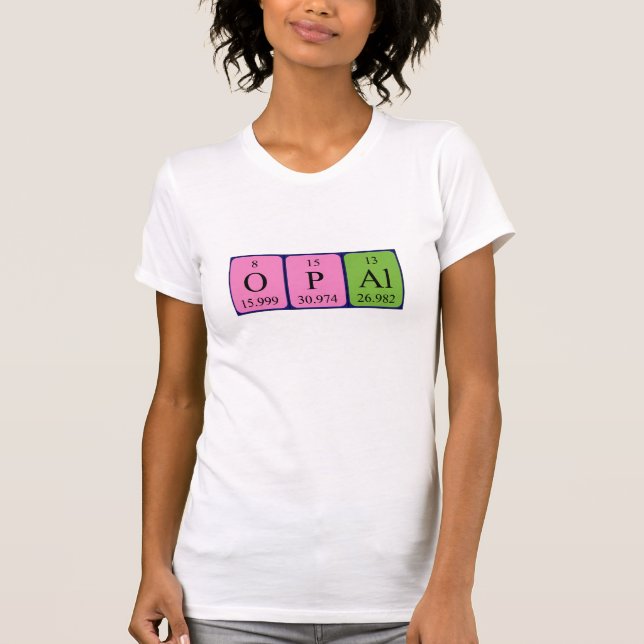 Camisa de nome de mesa periódica opal (Frente)