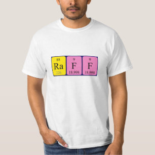 Camisa de nome de mesa periódica Raff