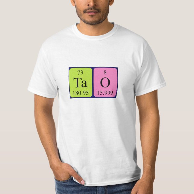 Camisa de nome de mesa periódica Tao (Frente)