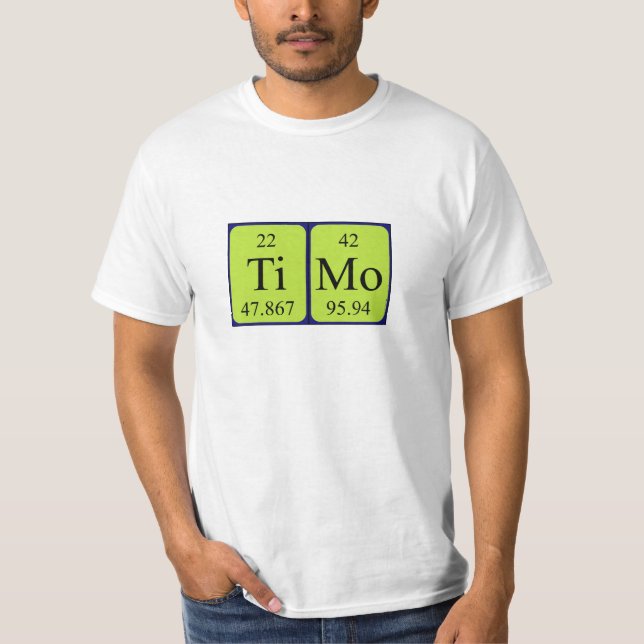 Camisa de nome de mesa periódica Timo (Frente)