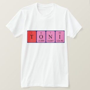 Camisa de nome de mesa periódica Toni