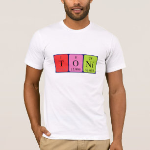 Camisa de nome de mesa periódica Toni