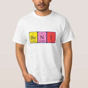 Camisa de nome de mesa periódica torta