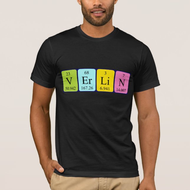 Camisa de nome de mesa periódica Verlin (Frente)