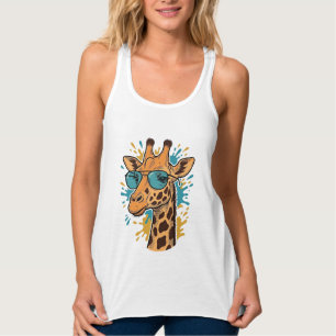 Camisa de Óculos de Sol de Girafa Legal Gravada Vi