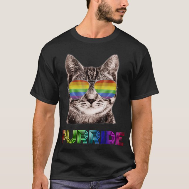 CAMISA DE ORGULHO LGBT DE PURRIDE GATO FUNNO (Frente)