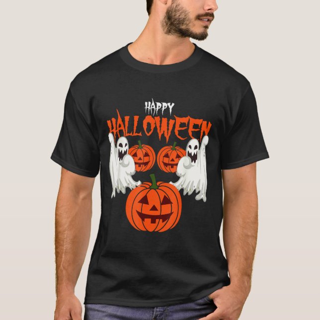 Camisa de outono com fantasmas de abóbora de outon (Frente)