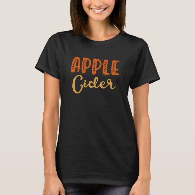 Camisa de Outono de Cider de Maçã Engraçada de Açã (Frente)