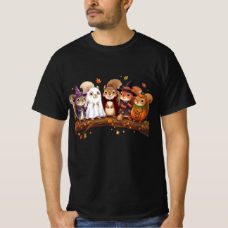 Camisa de Outono de Halloween Esquilos Fofos