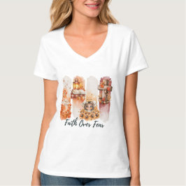 Camisa de Outono Salmo 23:4 Fé Sobre o Medo