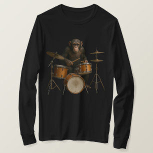 Camisa de padrão do baterista macaco