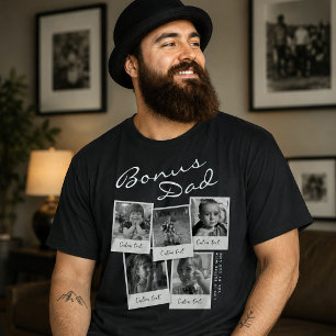 Camisa de Pai Bônus, Colagem de Fotos Personalizad