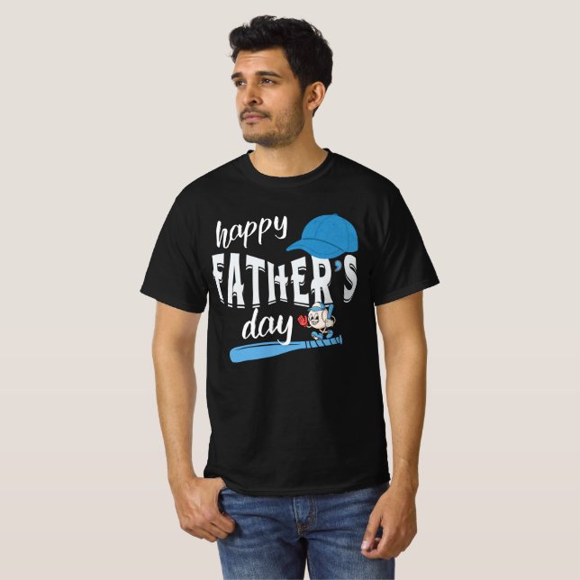 Camisa de Pai de beisebol - Presente feliz no dia  (Frente Completa)