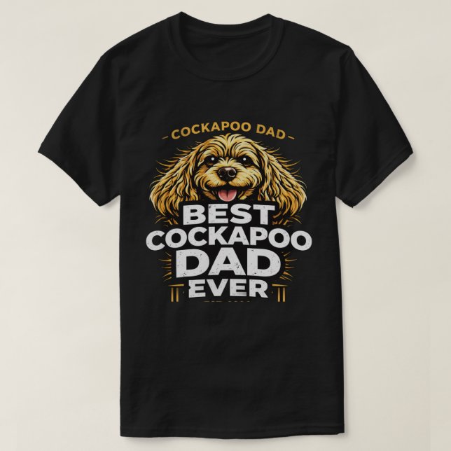 Camisa de Pai de Cockapoo Melhor Presente de Pai d (Frente do Design)