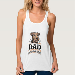 Camisa de Pai do Airedale Terrier Vintage Cão Pai_