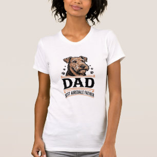 Camisa de Pai do Airedale Terrier Vintage Cão Pai_