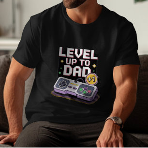 Camisa de Pai Neon Gamer de Fonte Pixel com Contro