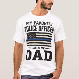 Camisa de Pai Oficial de Polícia Vintage Bandeira