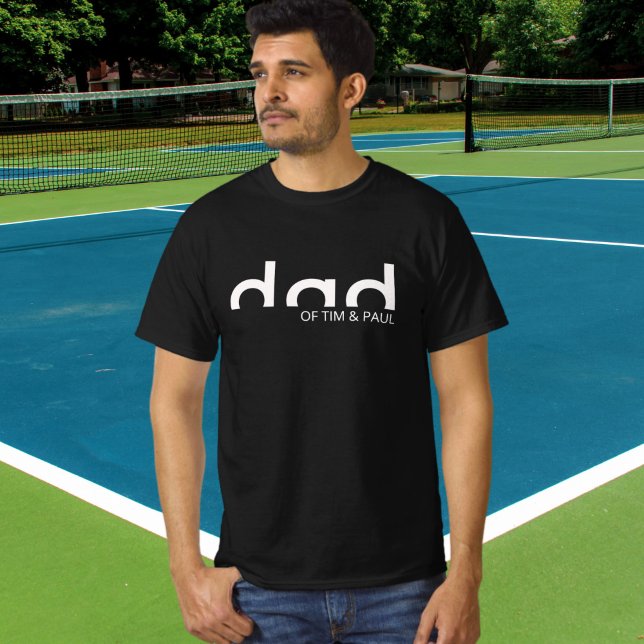 Camisa de Pai Simples Moderna com Nomes de Criança (Criador carregado)