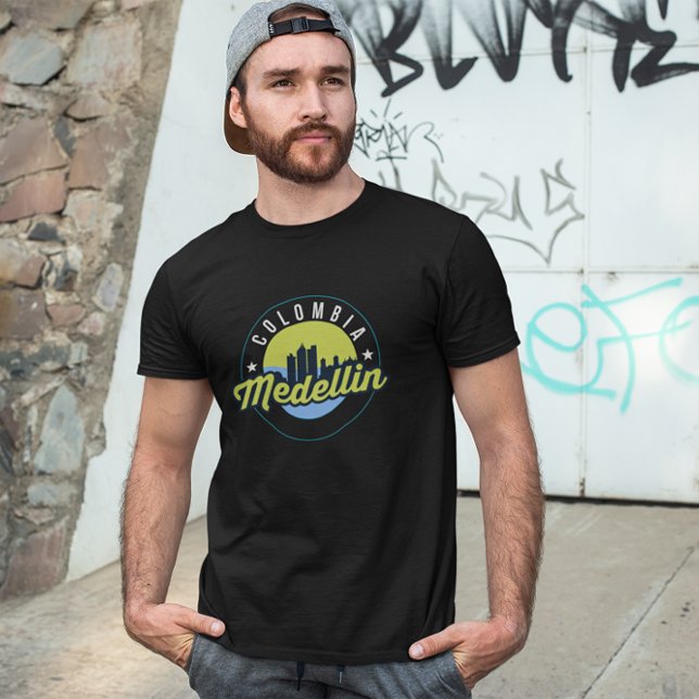 Camisa de paisagem urbana da Colômbia Medellin (medellin colombia city logo )