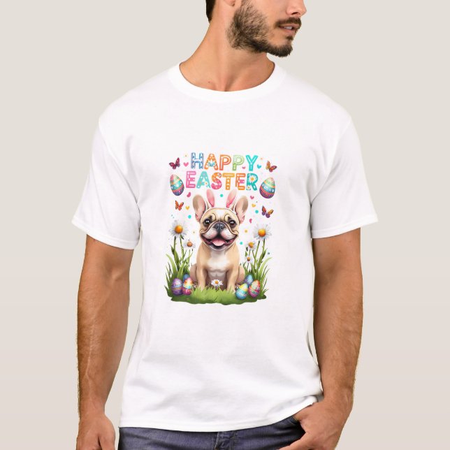 Camisa de Páscoa de Bulldog Francês, Bunny T engra (Frente)
