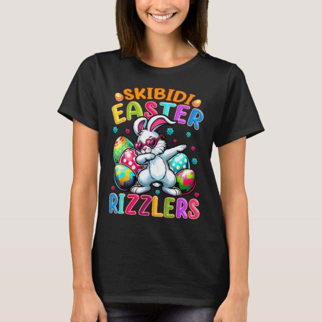 Camisa de Páscoa engraçada - Skibidi Easter Bunny  (Frente)