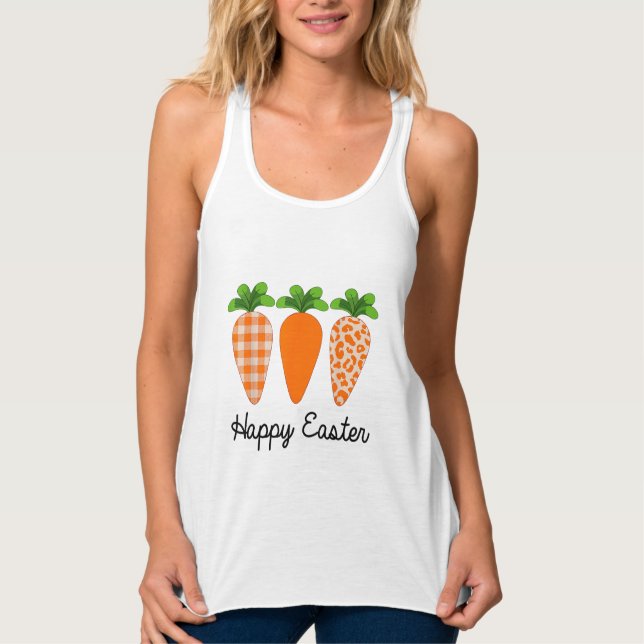 Camisa de Páscoa Feliz Cenoura Fofa de Páscoa (Frente)