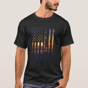 Camisa de Peixe da Bandeira Americana Camiseta de