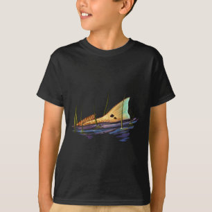 Camisa de peixe tambor vermelho cauda de raia verm