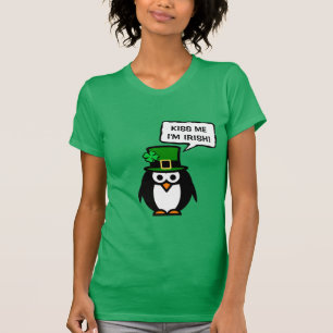 Camisa de pengim do Dia de São Patrício Beije-me