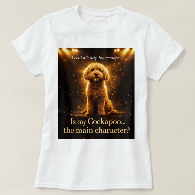 Camisa de Personagem Principal Cockapoo Presente D (Frente do Design)