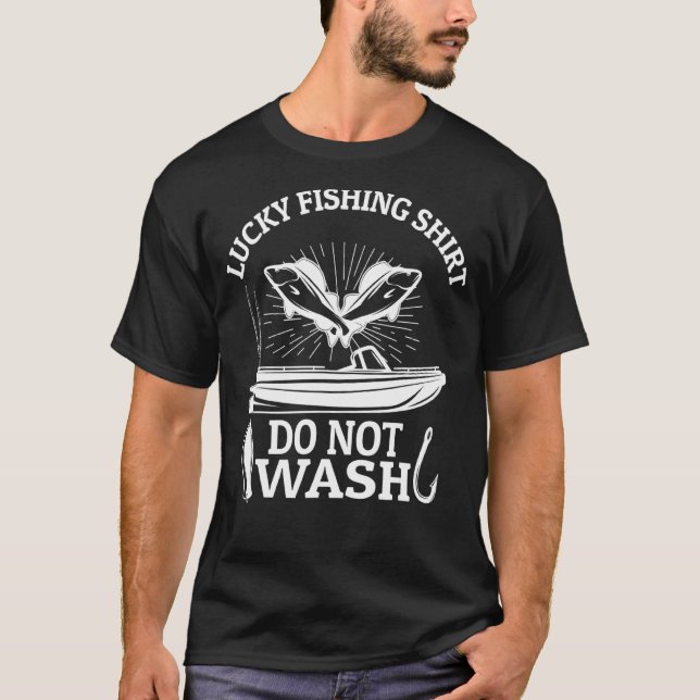 Camisa de Pesca da Sorte Não Lavar   Para Pesca (Frente)