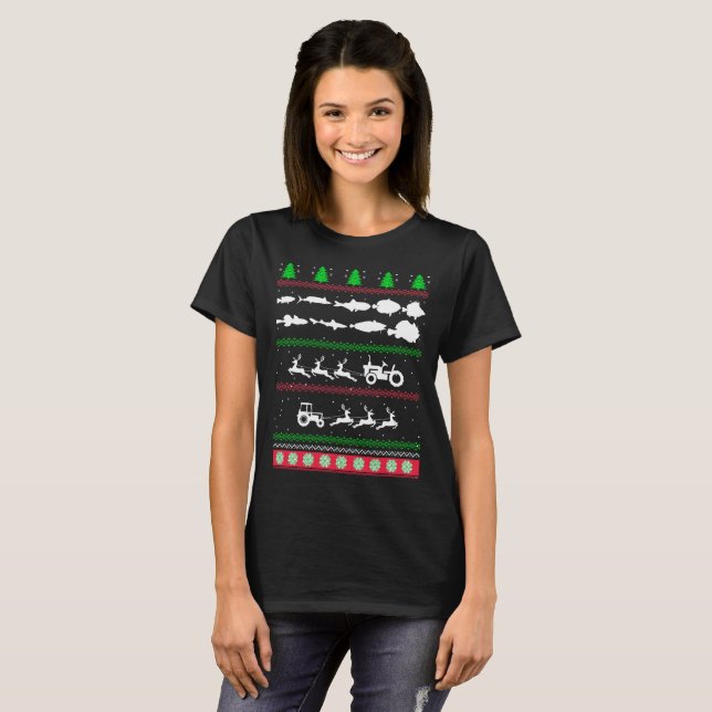 Camisa De Pesca De Peixe De Natal Feio (Frente Completa)