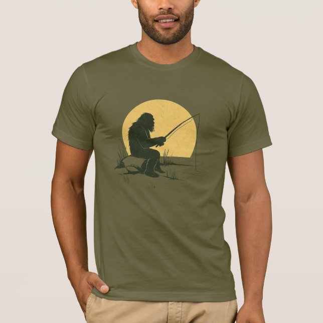Camisa De Pesca De Sasquatch - Pé Grande Do Sul (Frente)