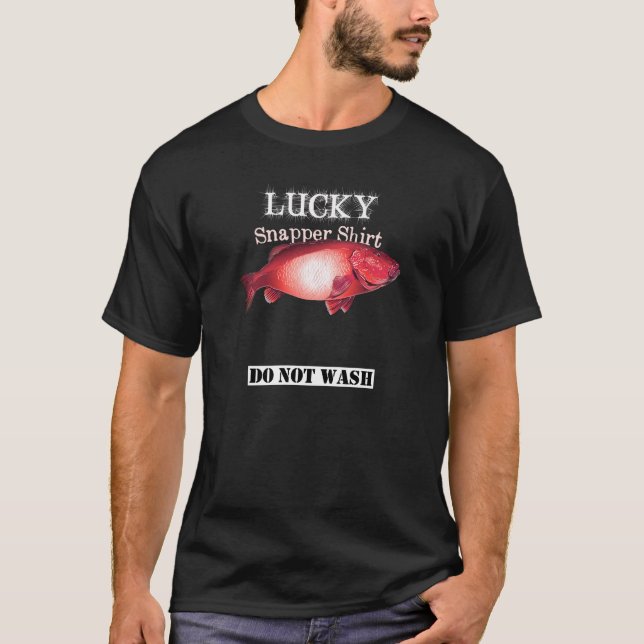 Camisa De Pesca De Snapper De Sorte Escura Não Lav (Frente)