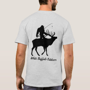 Camisa de Pesca Engraçada com Elk Anelar Sasquatc