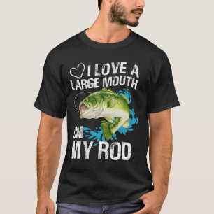 Camisa De Pesca Engraçada. Eu Amo Uma Boca Grande