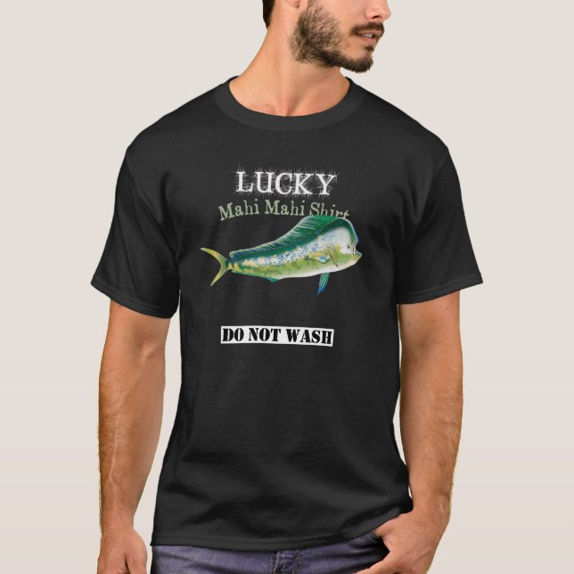 Camisa De Pesca Mahi De Sorte Escura Não Lavar (Frente)