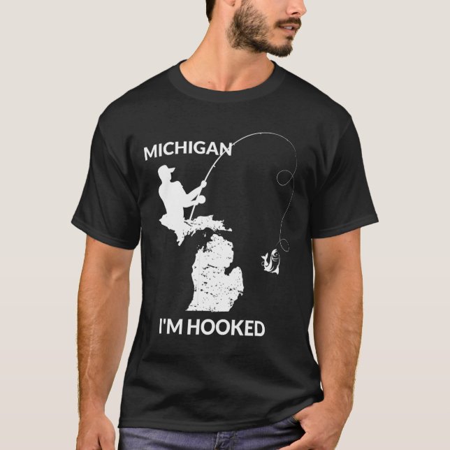 Camisa de pesca Mi Michigan presente para pescador (Frente)