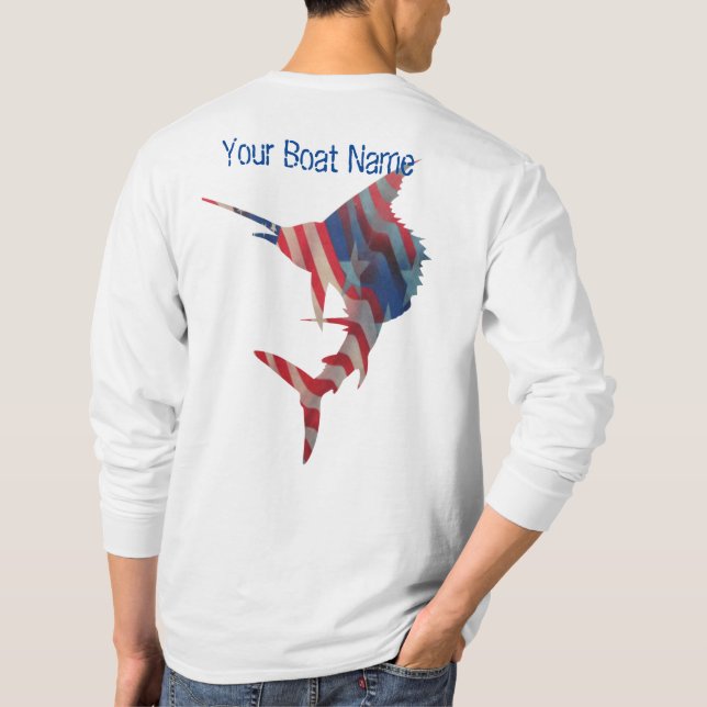 Camisa de pesca personalizada com peixe-vela patri (Verso)