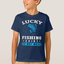 Camisa de Pesca Sortuda Engraçada Não Lavar Camise