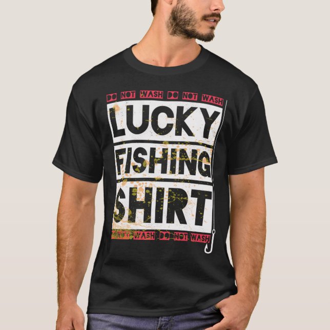 Camisa de Pesca Sortuda Não Lavar (Frente)