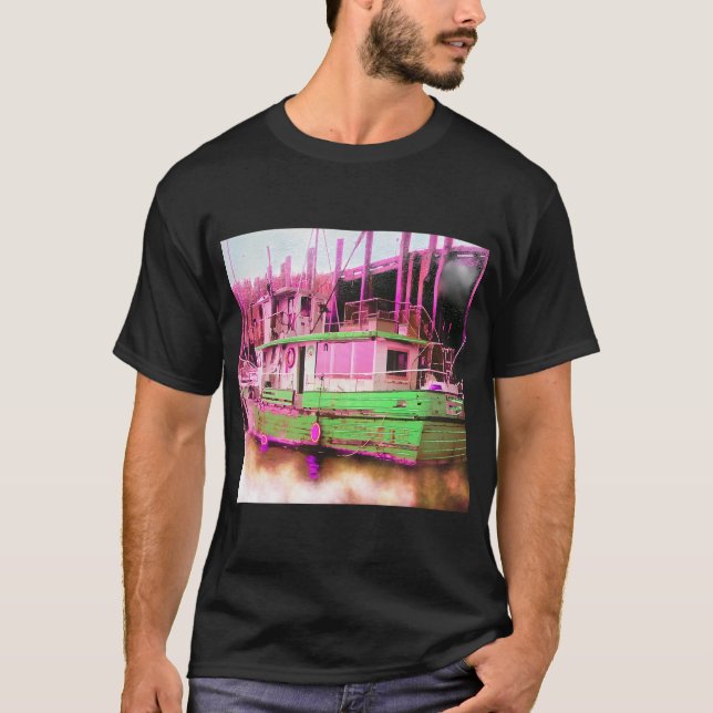 Camisa de Pesca Sortuda Não Lavar Camisa, Escola,  (Frente)